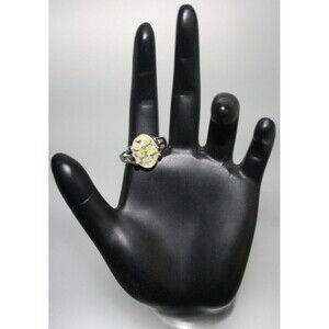 White Stone With Yellow Flowers Silver Women's Fashion Jewelry New